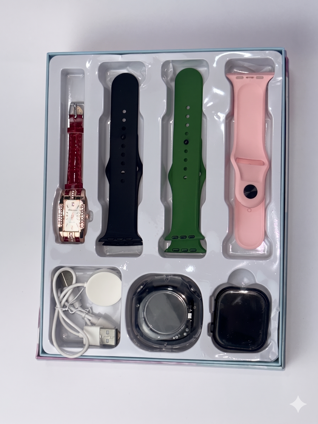 Luxury Ladies Smart Watch & Analog Gift Set - Bundle with AirPods, Jewelry & Accessories (Perfect Gift for Her)