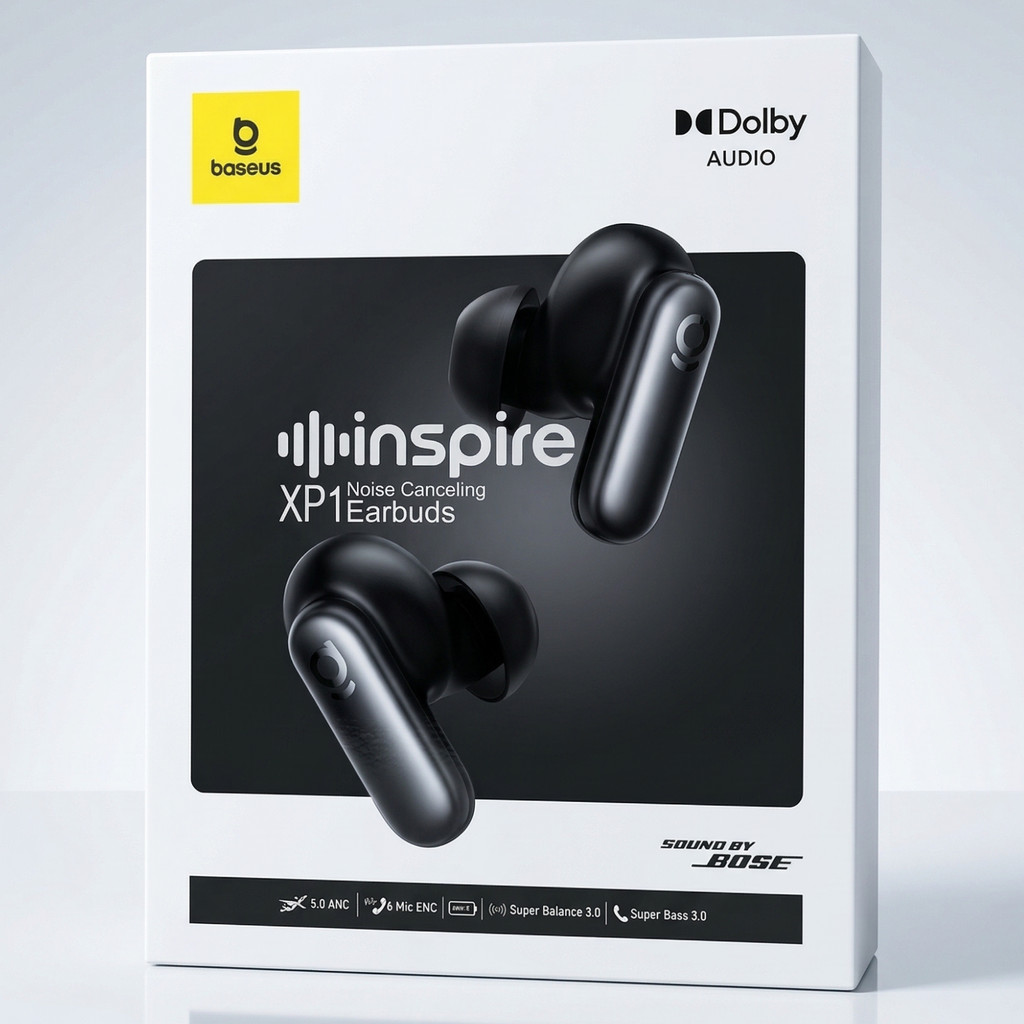 Baseus Inspire XP1 Wireless Earbuds – Dolby Audio | Contoured In-Ear Fit | Black